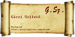 Giczi Szilvió névjegykártya